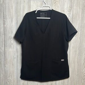 FIGS Technical Collection Womens Scrub Top Black, 2 Pockets Style Size XL